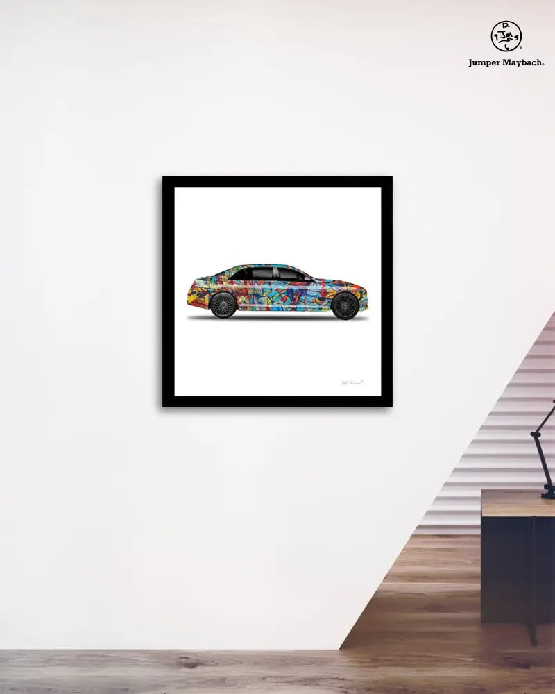 Colorful Taffy Galaxy Whew Car print on paper by Jumper Maybach featuring vibrant galaxy-themed car artwork.