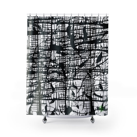 Dark Matrix Shower Curtain by Jumper Maybach®