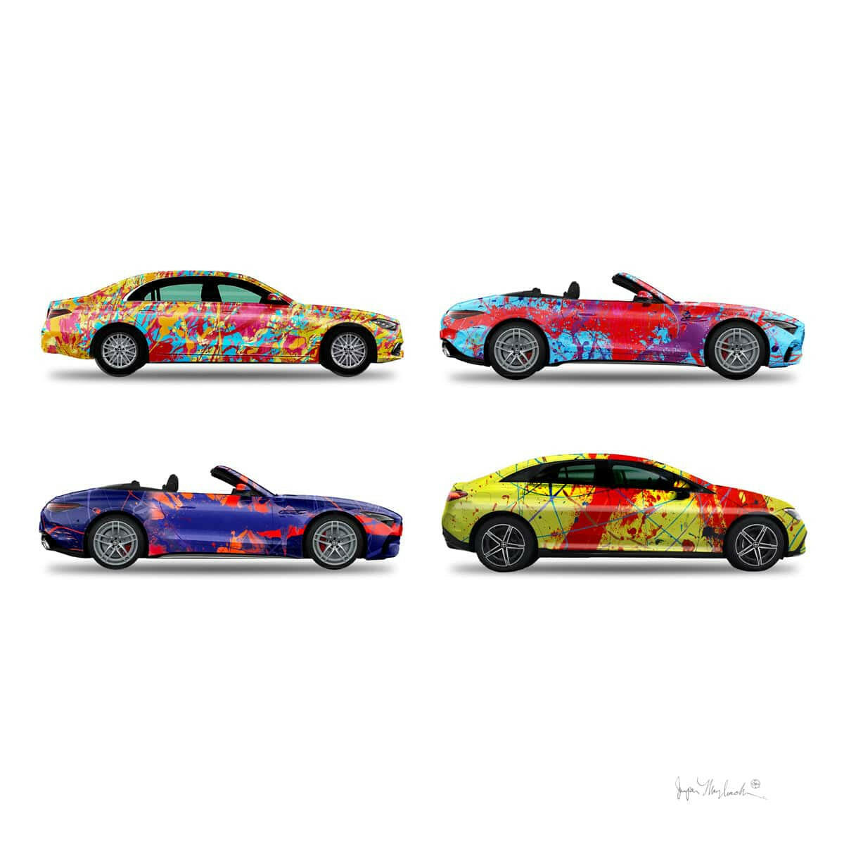 4 - Four Cars by Jumper Maybach® (Print on Canvas) - Jumper Maybach