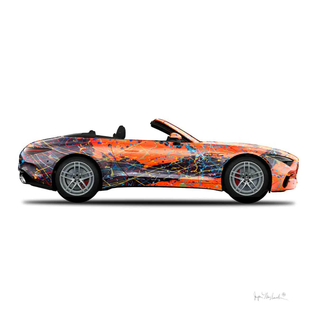 1 - Orange Eclipse Car by Jumper Maybach® (Print on Canvas) - Jumper Maybach