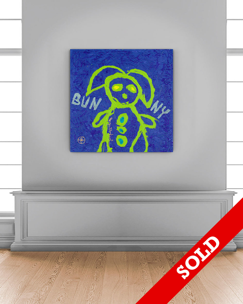 Blue Bunny - Original Painting - Jumper Maybach