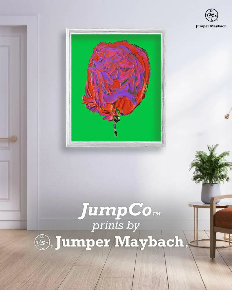 Cosmic Strawberry Cotton Candy print on paper by Jumper Maybach featuring vibrant pink and cosmic-themed artwork.