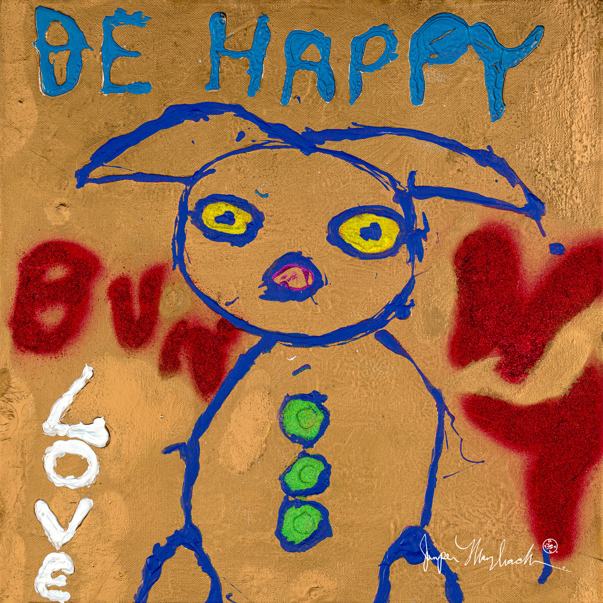 Be Happy Bunny by Jumper Maybach® (Print on Paper) - Jumper Maybach