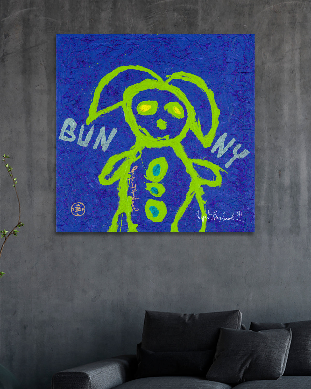 Blue Bunny (Print on Canvas) - Jumper Maybach