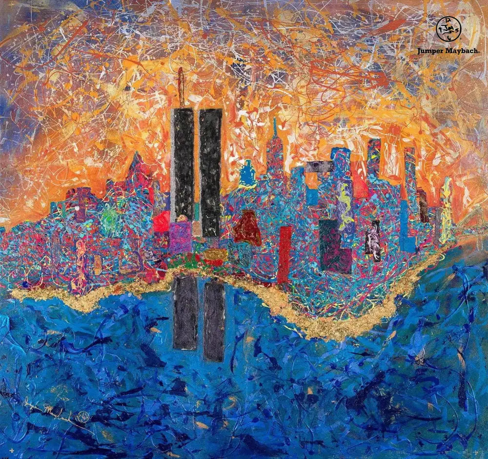 New York City Skyline Day - Original Painting - SOLD - Jumper Maybach Artwork