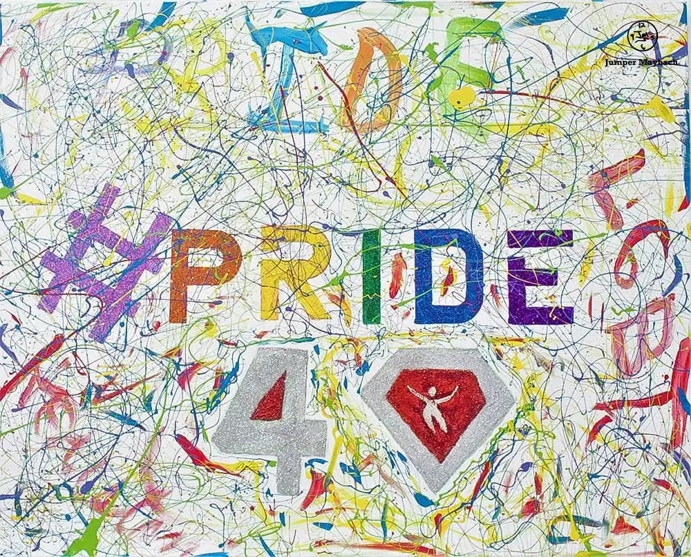 Pride #3 Ruby 40 Anniversary Houston Pride - Original Painting - SOLD - Jumper Maybach Artwork