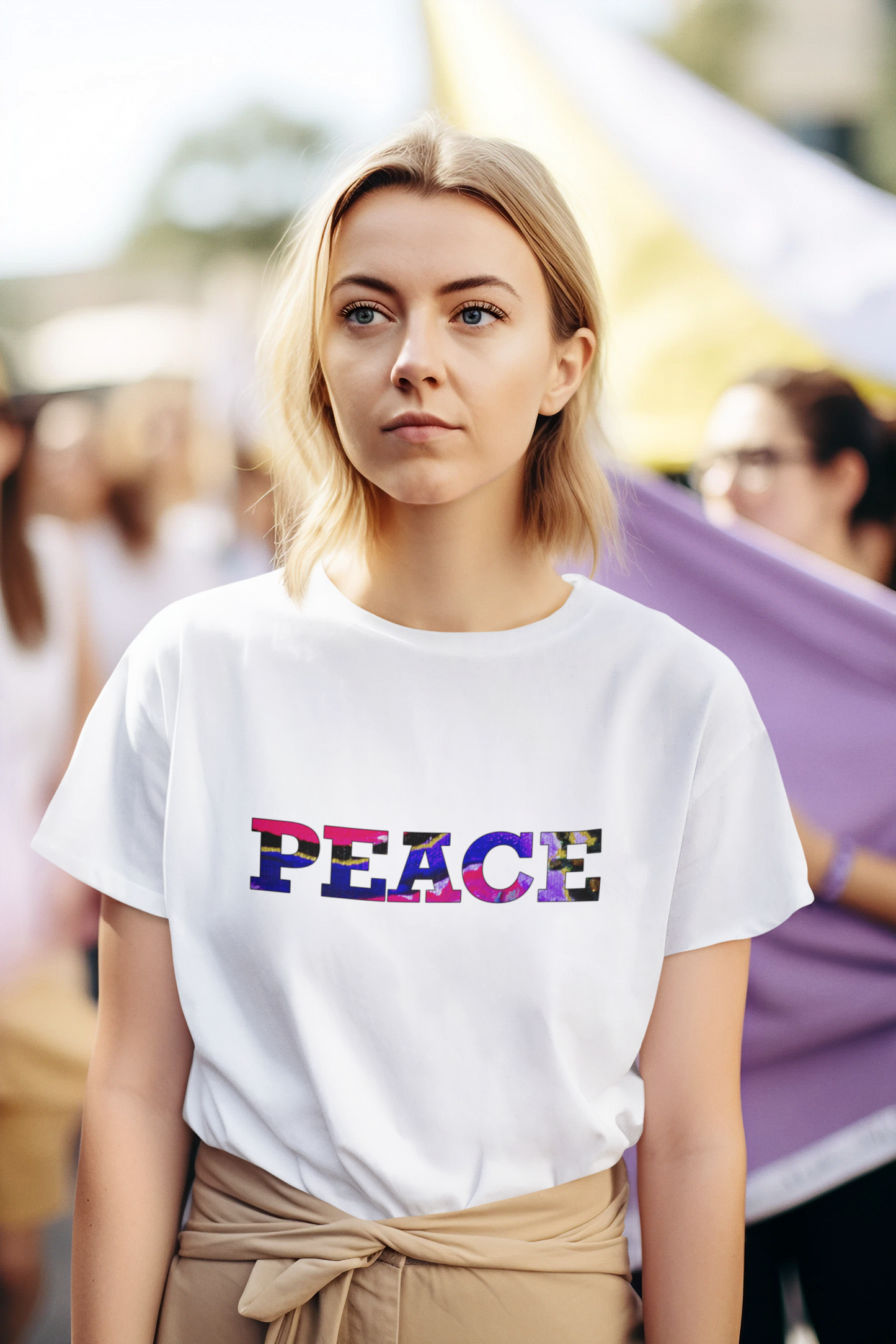 Jumper Maybach®'s Cotton Candy ROSE "PEACE" Women's Softstyle Tee - Jumper Maybach