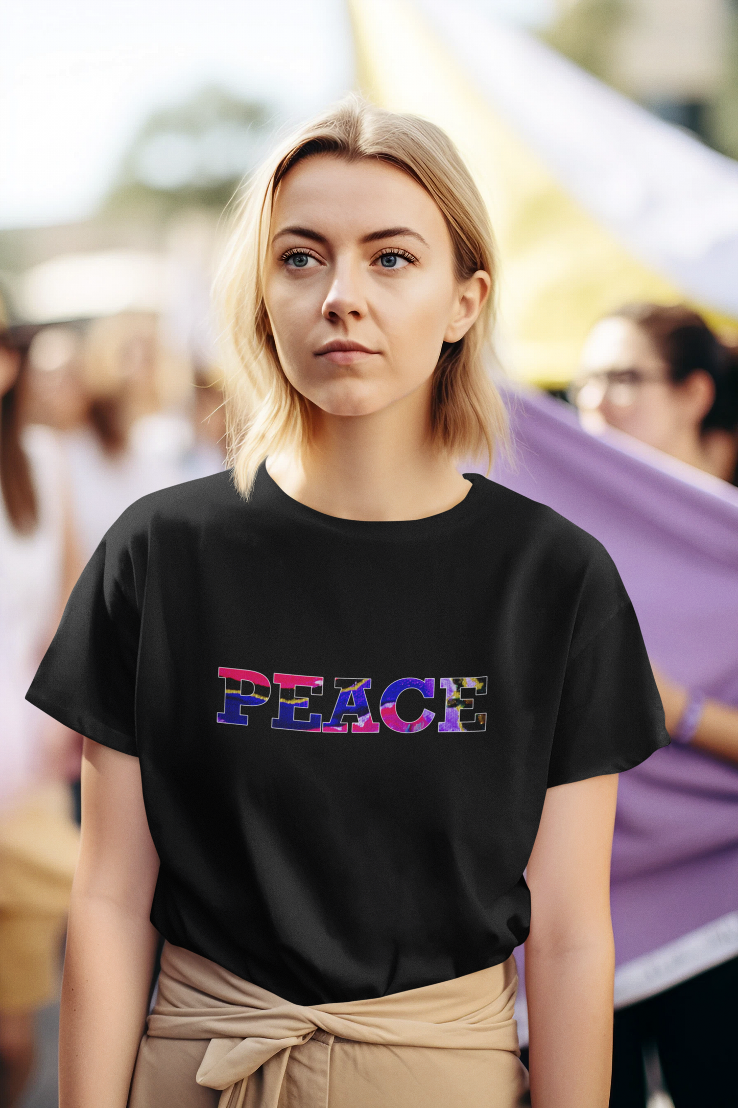 Jumper Maybach®'s Cotton Candy ROSE "PEACE" Women's Softstyle Tee - Jumper Maybach