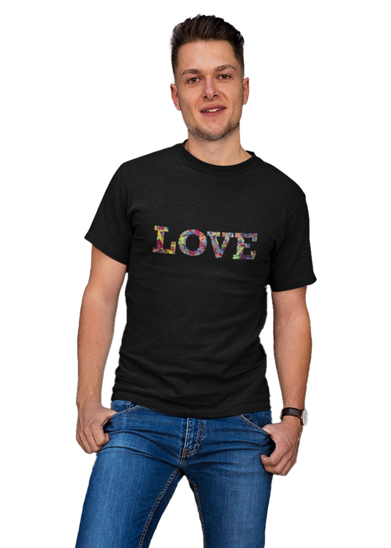 Jumper Maybach®'s Cotton Candy Rose "LOVE" MEN'S Cotton Crew Tee - Jumper Maybach