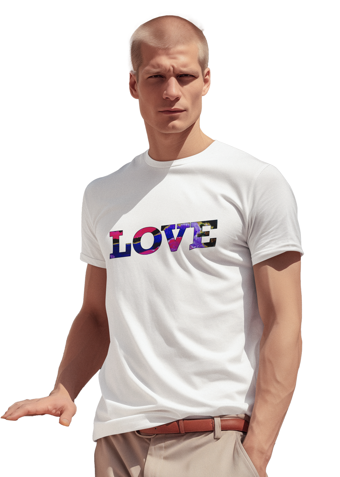 Jumper Maybach®'s Cotton Candy Rose "LOVE" MEN'S Cotton Crew Tee - Jumper Maybach