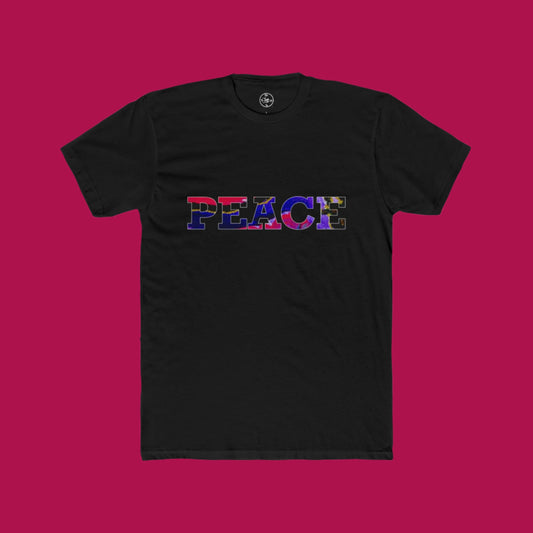 Jumper Maybach®'s Cotton Candy Rose "PEACE" Men's Cotton Crew Tee - Jumper Maybach