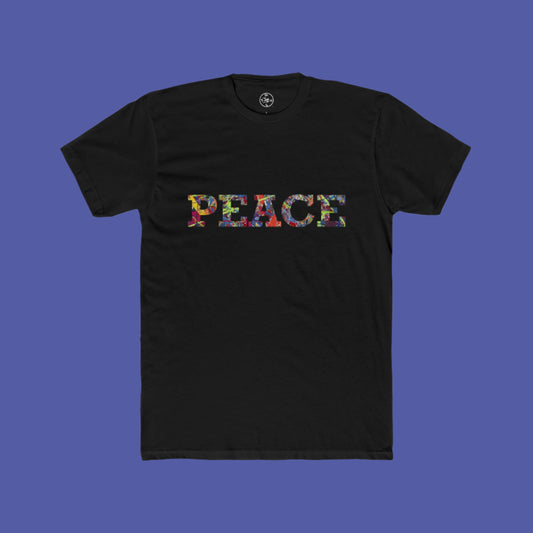 Jumper Maybach®'s Infinite Candy Quasar "PEACE" Men's Cotton Crew Tee - Jumper Maybach