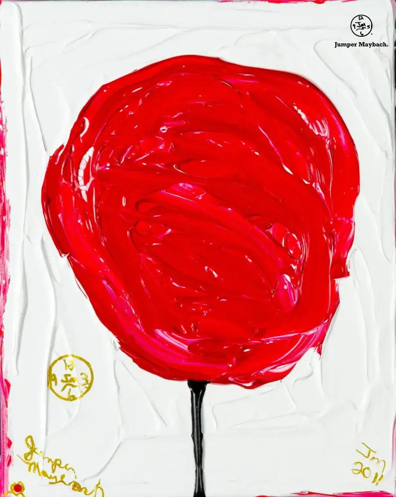 Red Cotton Candy #4 - Original Painting - Jumper Maybach Artwork