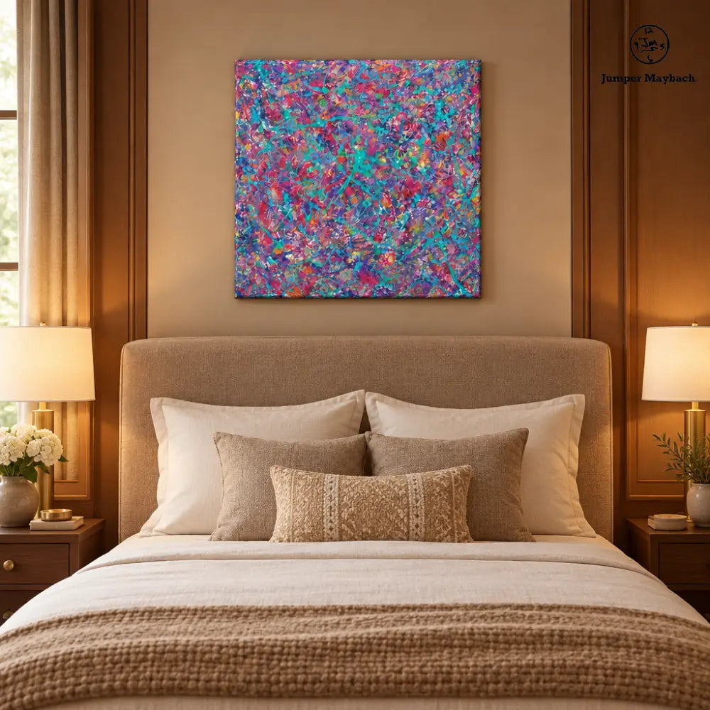 Sacred System (Embellished-Hand Signed by the Artist) - bedroom vignette