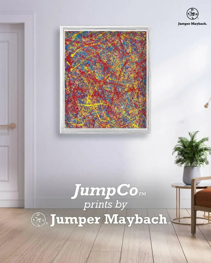 Surreal Cartography print on paper by Jumper Maybach featuring abstract, dreamlike map imagery in a white room setting.