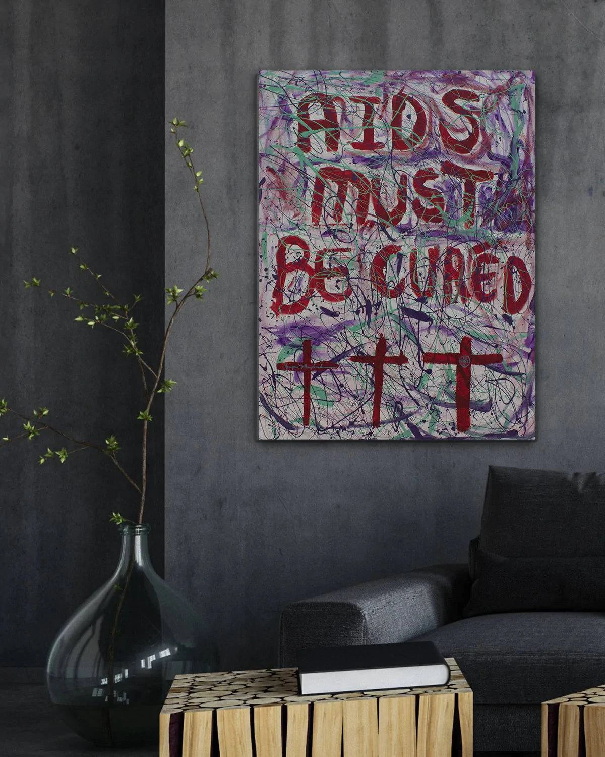 AIDS Must Be Cured - Original Painting - Jumper Maybach