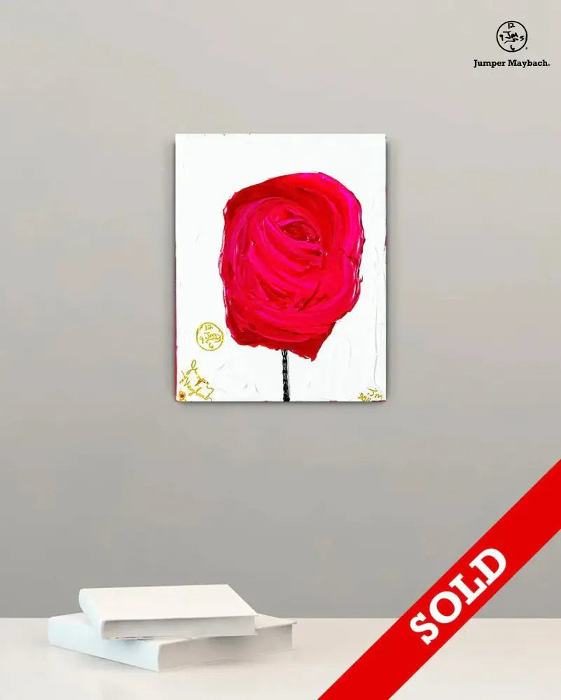 Vignette of Jumper Maybach's cherry cotton candy artwork, showcasing vibrant colors and artistic brushstrokes.