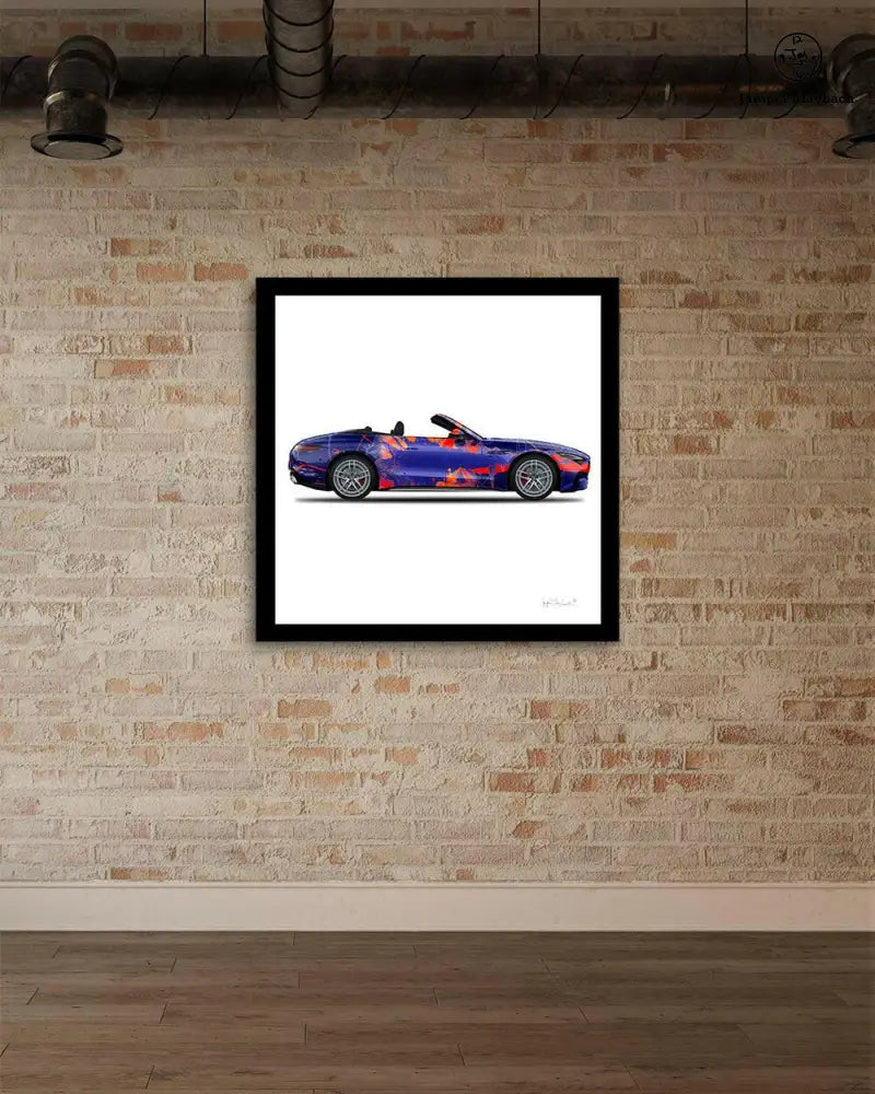 Print of a new Galaxy convertible car by Jumper Maybach, featuring vibrant colors and detailed design on paper.