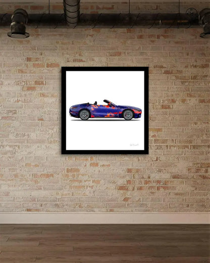 Print of a new Galaxy convertible car by Jumper Maybach, featuring vibrant colors and detailed design on paper.