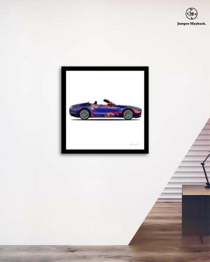 Print of a new Galaxy convertible car by Jumper Maybach, featuring sleek design and vibrant colors on paper.