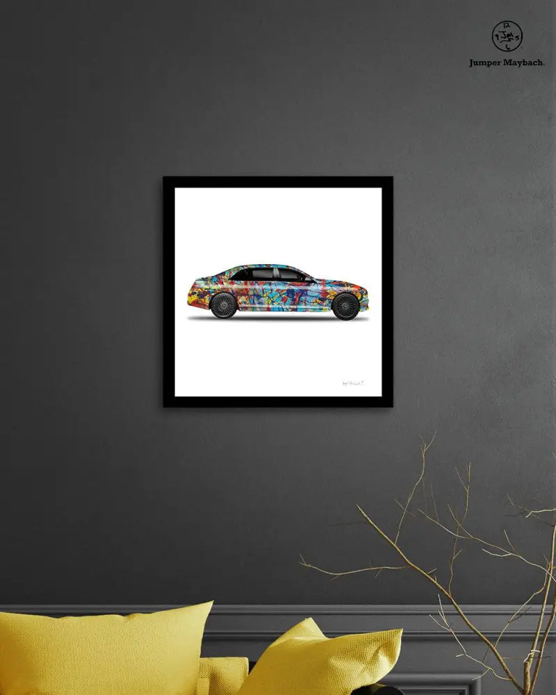 Taffy Galaxy Whew Car print on paper by Jumper Maybach featuring a futuristic grey car design.