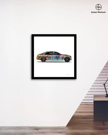 Colorful Taffy Galaxy Whew Car print on paper by Jumper Maybach featuring vibrant galaxy-themed car artwork.