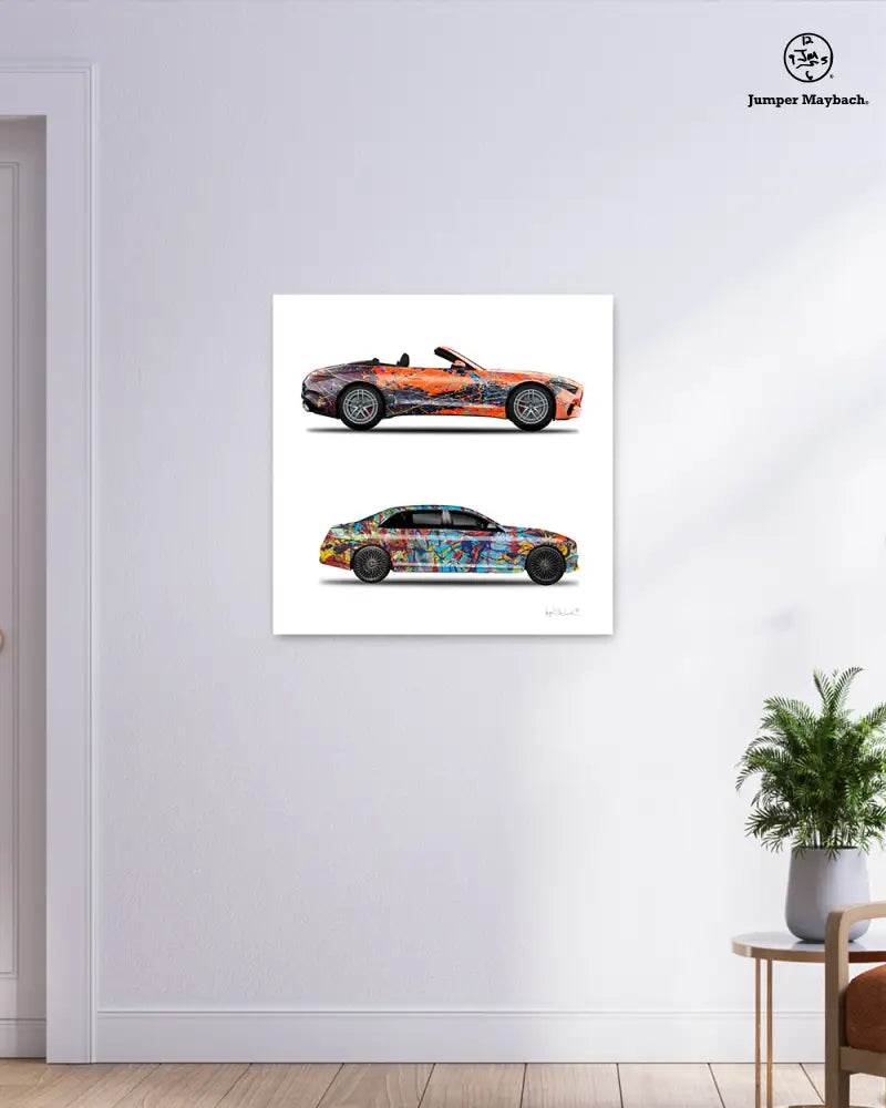 2 - Orange Eclipse & Taffy Galaxy Cars by Jumper Maybach® (Print on Canvas) - Jumper Maybach Prints