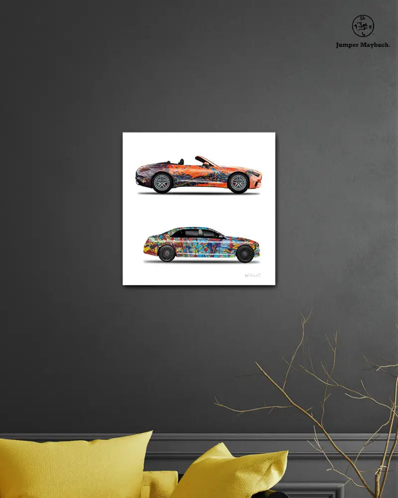 2 - Orange Eclipse & Taffy Galaxy Cars by Jumper Maybach® (Print on Canvas) - Jumper Maybach Prints
