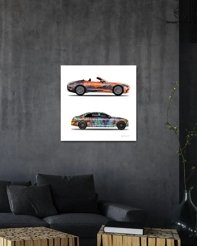 2 - Orange Eclipse & Taffy Galaxy Cars by Jumper Maybach® (Print on Canvas) - Jumper Maybach Prints