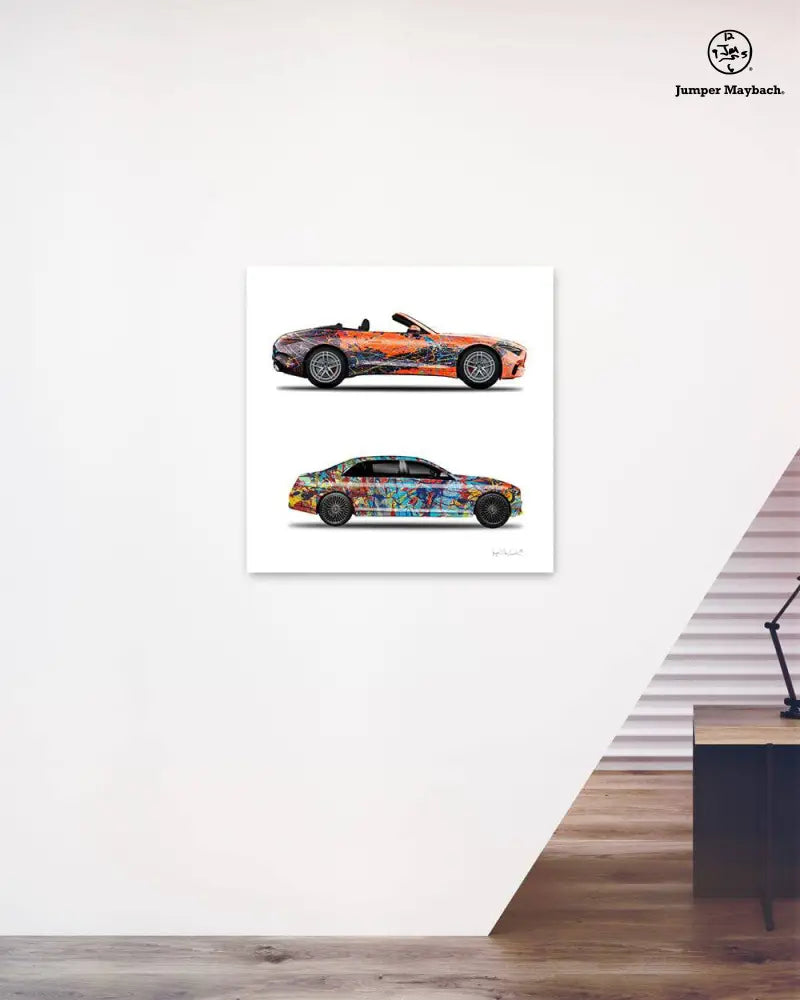 2 - Orange Eclipse & Taffy Galaxy Cars by Jumper Maybach® (Print on Canvas) - Jumper Maybach Prints