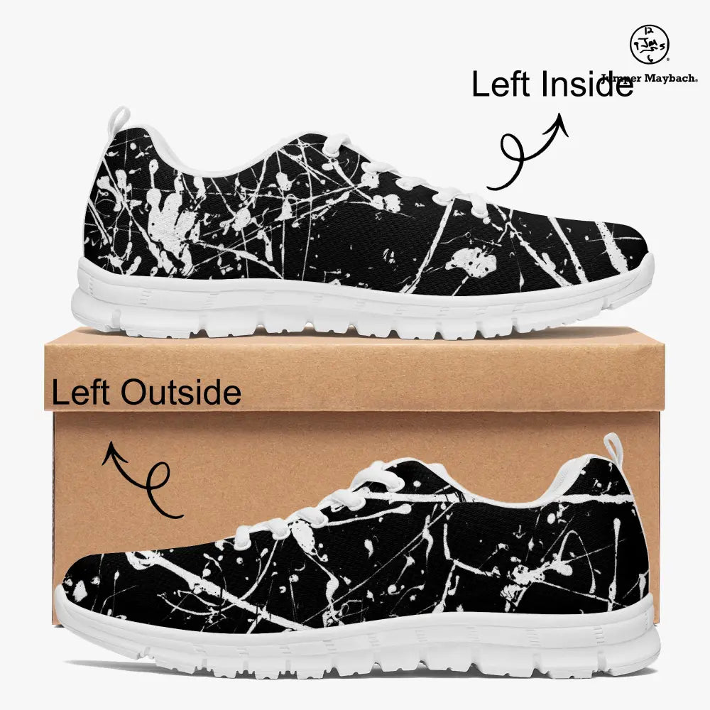 Aliens on the Moon athletic sneakers by Jumper Maybach, featuring space-themed alien artwork on stylish JetPrint Fulfillment shoes.