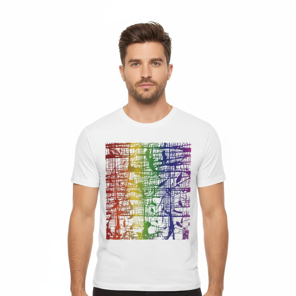 Rainbow Matrix by Jumper Maybach® - MEN'S Cotton Crew Tee - Jumper Maybach