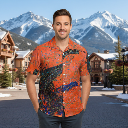 Orange Eclipse Resort Shirt by Jumper Maybach® - Jumper Maybach