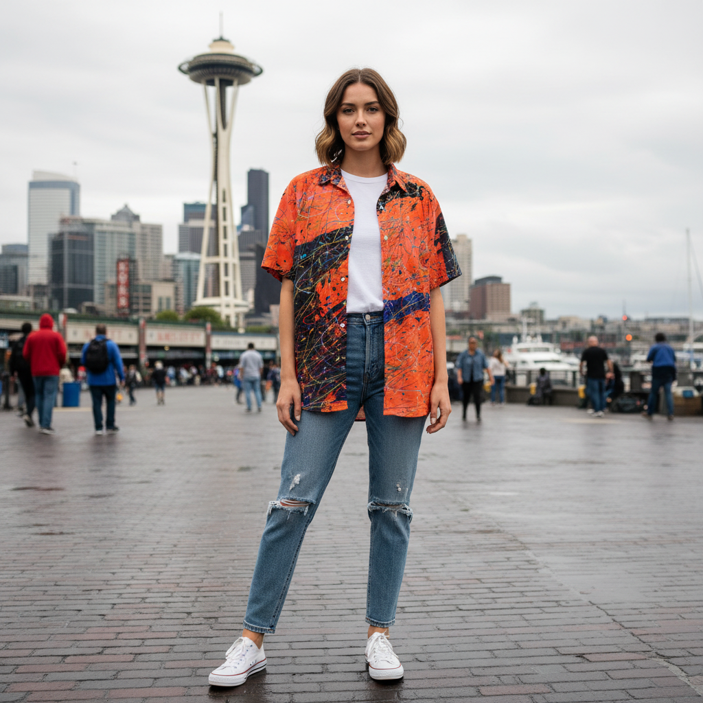 Orange Eclipse Resort Shirt by Jumper Maybach® - Jumper Maybach