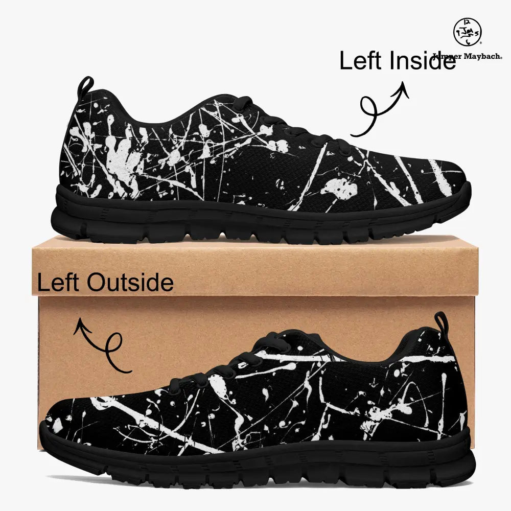 Aliens on the Moon athletic sneakers by Jumper Maybach®, featuring space-themed design, for men and women, by JetPrint Fulfillment