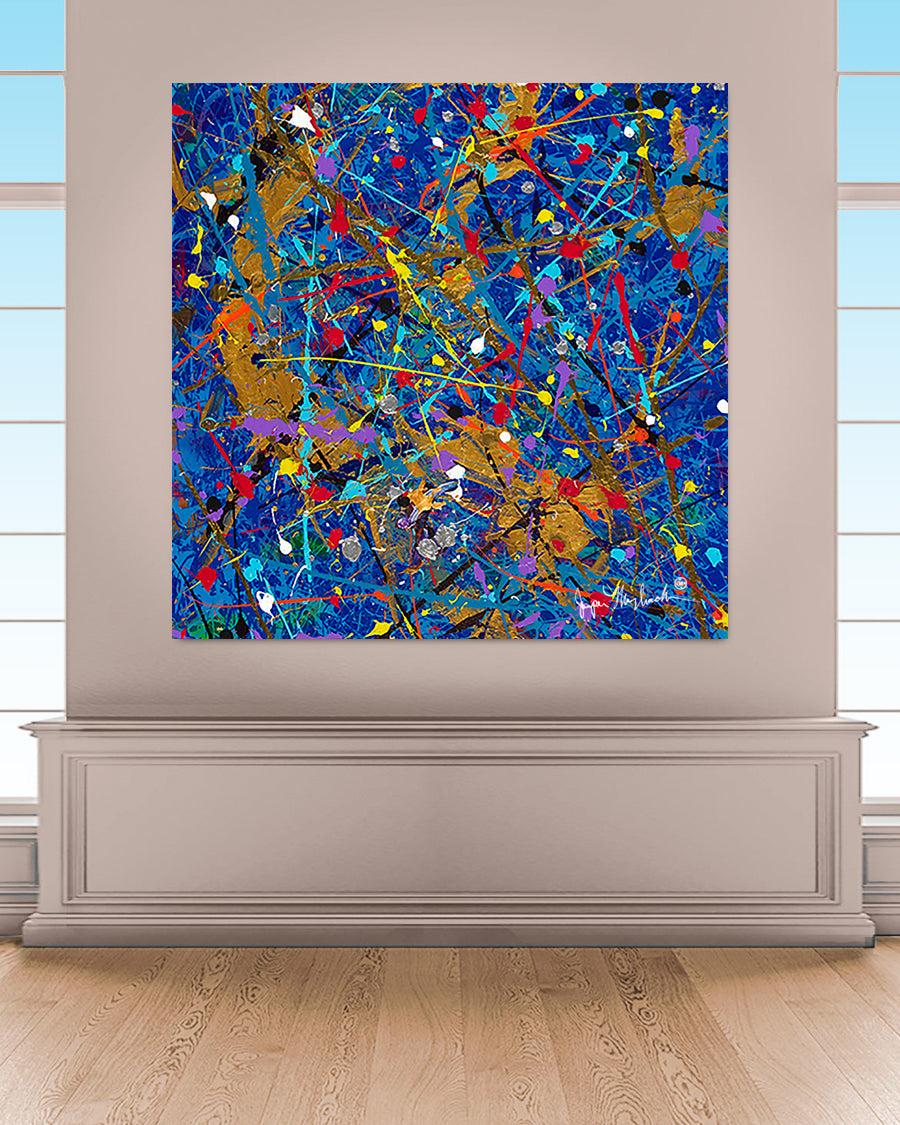Blue Space (Embellished Limited Edition-Hand Signed by the Artist)
