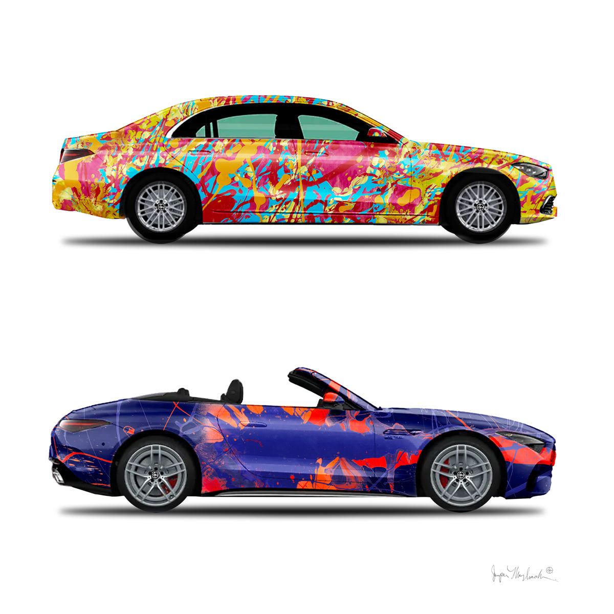 World Jumper & New Galaxy Cars (Print on Paper) - Jumper Maybach