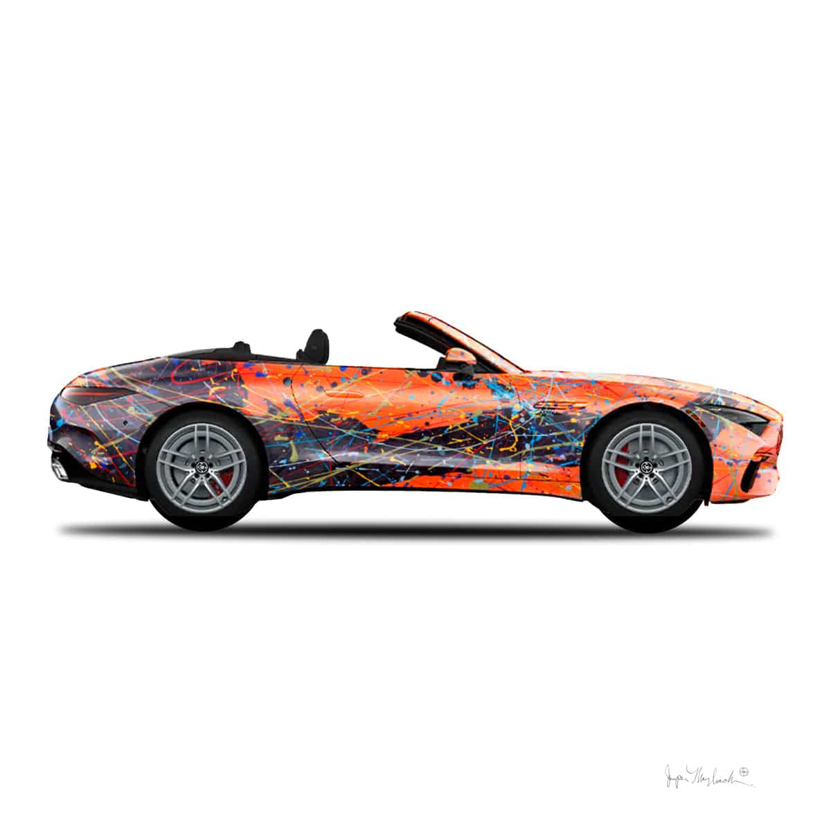 1 - Orange Eclipse Car by Jumper Maybach® (Print on Canvas)