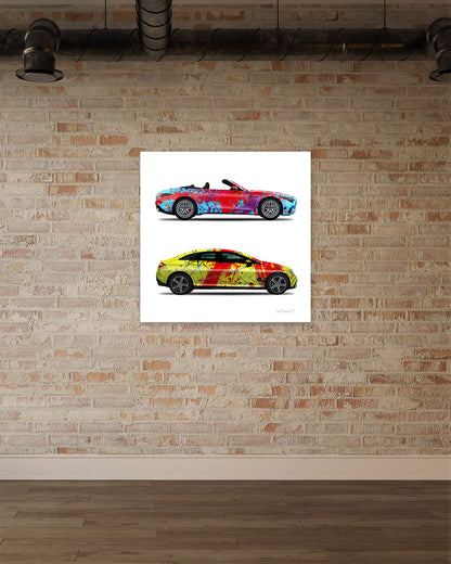 2 - Dancing Queen & Red Rocket Cars by Jumper Maybach® (Print on Canvas)