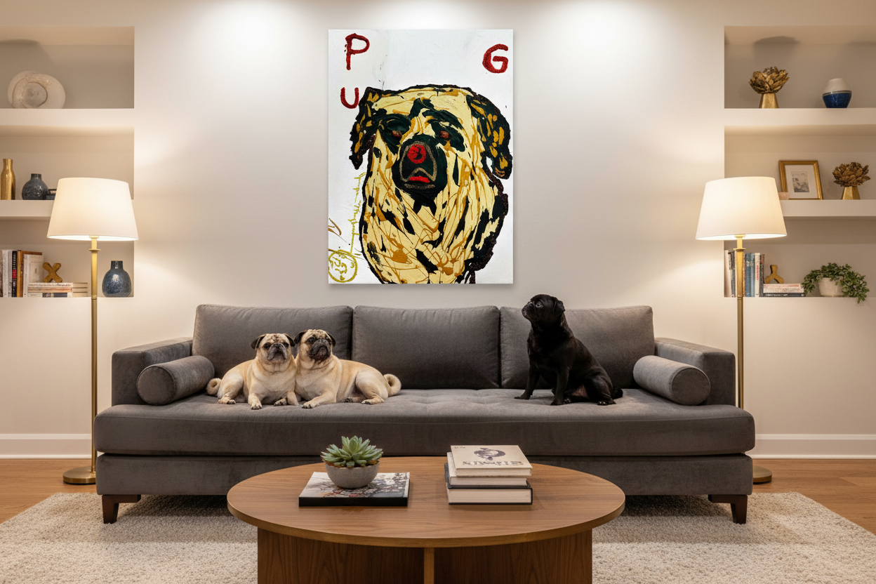 Fawn Pug - Original Painting - Jumper Maybach
