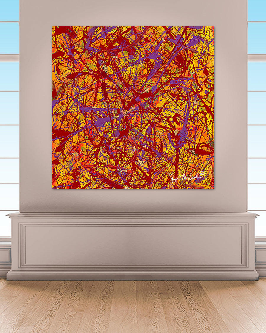 Orange Space (Embellished Limited Edition-Hand Signed by the Artist)