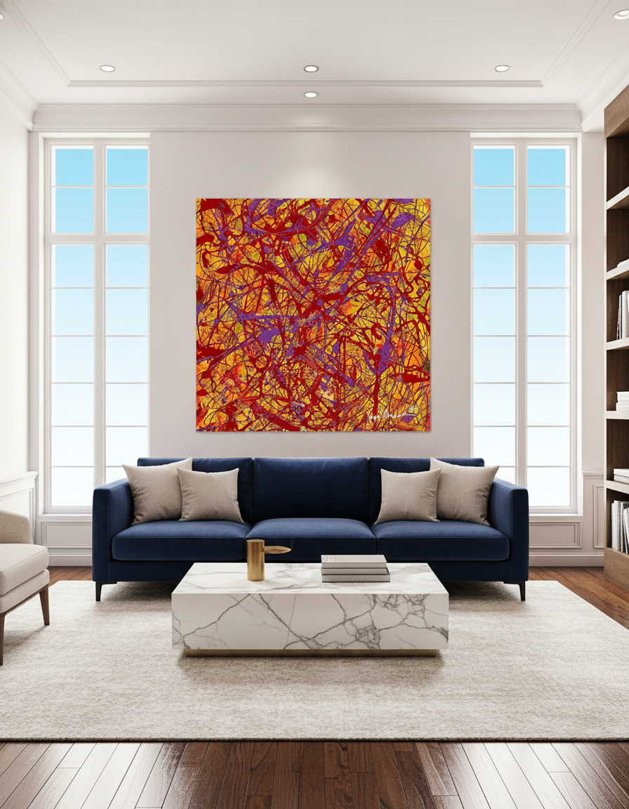 Orange Space  (Print on Canvas) - Jumper Maybach