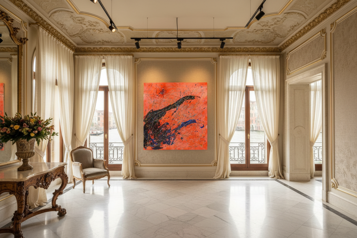 Orange Eclipse  (Print on Canvas)