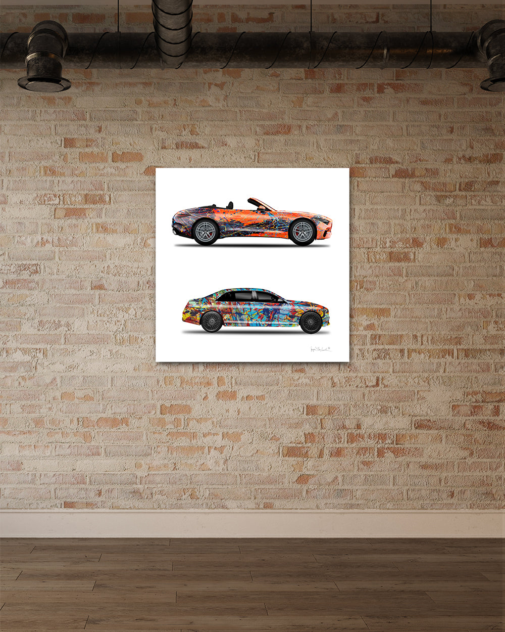 2 - Orange Eclipse & Taffy Galaxy Cars by Jumper Maybach® (Print on Canvas)