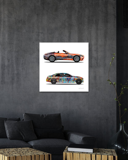 2 - Orange Eclipse & Taffy Galaxy Cars by Jumper Maybach® (Print on Canvas)