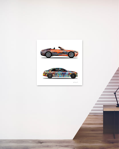 2 - Orange Eclipse & Taffy Galaxy Cars by Jumper Maybach® (Print on Canvas)