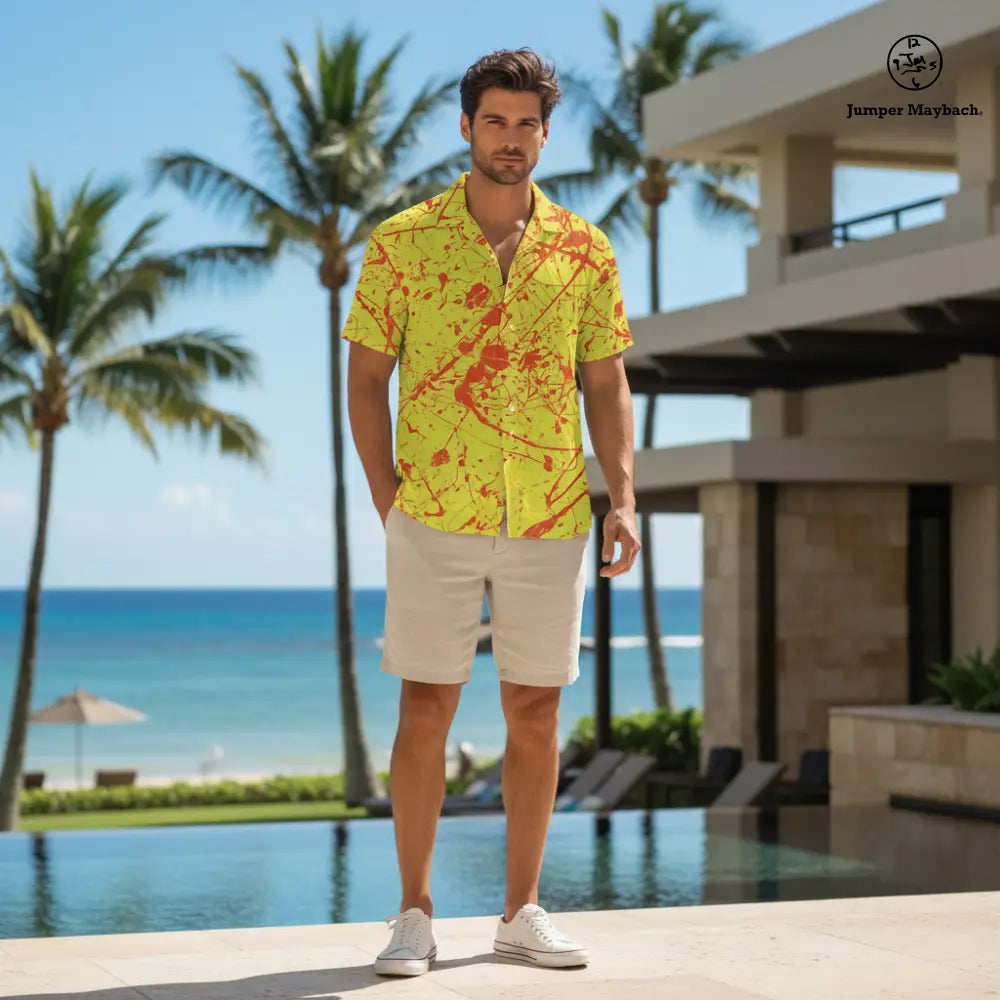 Unisex Aliens Among Us Resort shirt by Jumper Maybach® featuring extraterrestrial alien design in casual men's clothing style.