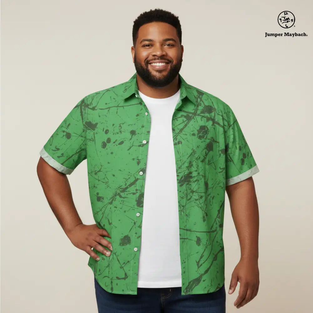 Plus size Aliens in the Forest resort unisex shirt by Jumper Maybach, featuring a vibrant alien forest design.