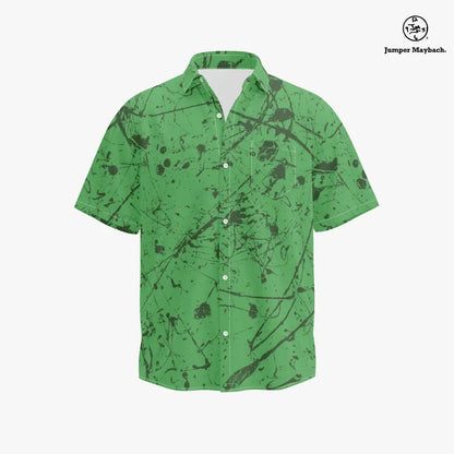 Plus size unisex forest-themed shirt featuring alien illustrations by Jumper Maybach® for men's casual wear.