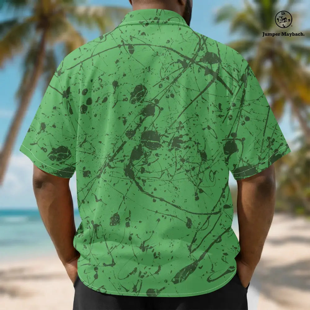 Plus size unisex forest alien graphic shirt by Jumper Maybach, featuring vibrant alien designs on a comfortable men's clothing piece.